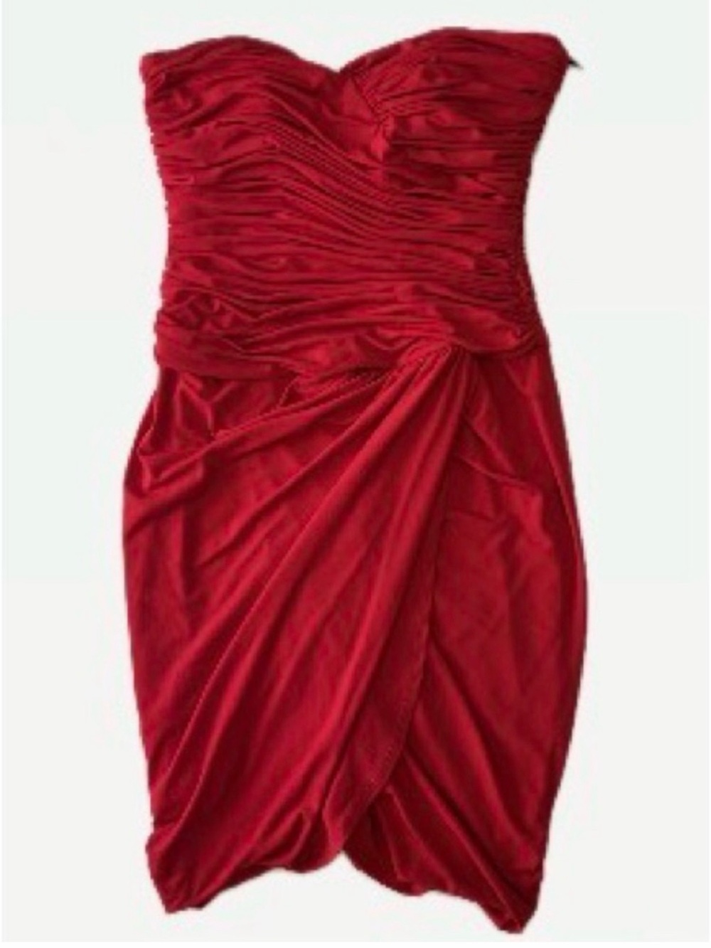 NWT Calvin Klein Strapless Ruched Red Evening Dress Size 6